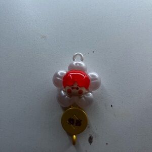 Flower-Shaped Wearable Clip - Red and White